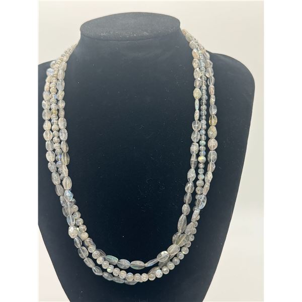 Stunning Three Strand AAAA Labradorite Necklace