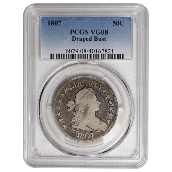1807 Draped Bust Half Dollar PCGS VG08