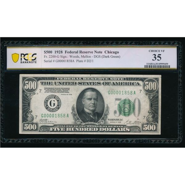 1928 $500 Chicago FRN PCGS 35