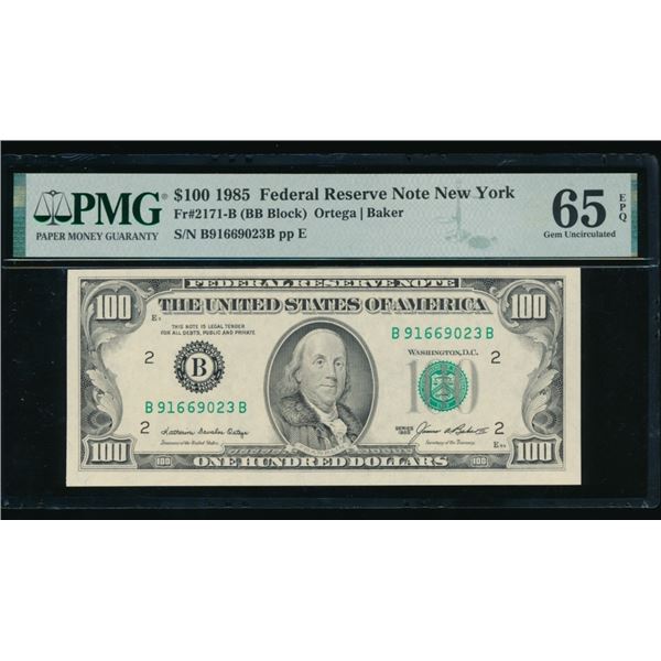 1985 $100 New York FRN PMG 65EPQ