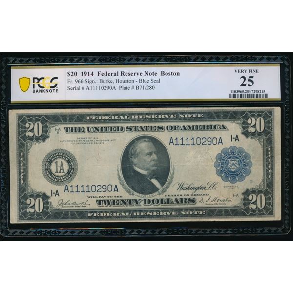 1914 $20 Boston FRN PCGS 25