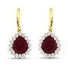 Image 2 : 14KT Yellow Gold 3.7ctw Ruby and Diamond Earrings