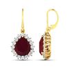 Image 4 : 14KT Yellow Gold 3.7ctw Ruby and Diamond Earrings