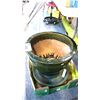 Image 2 : CERAMIC (HEAVY) FLOWER POT. APROX 18" W X 14" H C/W MATCHING TRAY