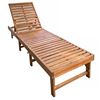 Image 2 : WOOD GRAIN & GREY PATIOFLARE ACACIA WOOD FOLDABLE LOUNGER MDL:PF10154