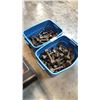Image 1 : 2 CONTAINERS OF DUMBBELLS WEIGHT 2-8 LBS