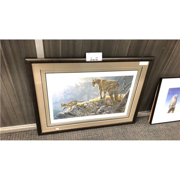 ROBERT BATEMAN 2005 SHOW OF HEARTS VARIETY SPECIAL EDITION FRAMED POSTER OF COUGARS
