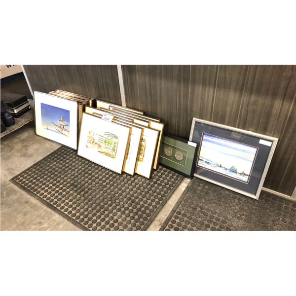 19 ASSORTED FRAMED PRINTS OF LOCAL SCENERY