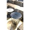 Image 2 : 2 BLUE KVISTBRO WIRE STORAGE SIDE TABLES 17" X 16"