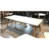Image 2 : GREY RESIN TOP, WOODEN LEG AND METAL FRAME BOARDROOM TABLE D39" X W94" X H29"