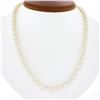 Image 1 : 18" Classic 7-7.5mm White Pearl Strand Necklace w/ 14k Gold Grooved Ball Clasp
