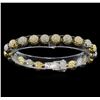 Image 1 : 3.35 ctw Diamond Bracelet - 14KT White and Yellow Gold