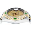 Image 4 : Rolex Ladies Two Tone 18K Quickset Sapphire Champagne Diamond And Emerald Dateju