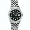 Image 2 : Rolex Mens Stainless Steel Black Diamond 36MM Datejust Wristwatch