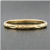 Image 2 : Antique Art Nouveau 14k Gold Floral Work Mil grain Sides Eternity Stack Band Rin
