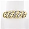 Image 1 : 10k Yellow Gold 0.84 ctw Fancy Light Champagne Round Diamond Scalloped Band Ring