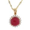 Image 1 : 5.19 ctw Ruby and 0.57 ctw White Sapphire Silver Pendant/Necklace