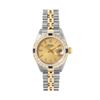 Image 2 : Rolex Ladies Two Tone Gold And Steel Champagne Dial Diamond And Sapphire Date Wa