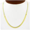 Image 1 : NEW 14k Yellow Gold 4mm 16" Polished Fancy Flat Herringbone Link Chain Necklace
