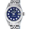 Image 1 : Rolex Ladies Stainless Steel Quickset Blue Diamond Datejust Wristwatch 26MM