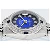 Image 8 : Rolex Ladies Quickset Stainless Steel Blue Vignette Diamond And Sapphire Datejus
