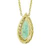 Image 6 : 18K Gold 2.15 ctw Elongated Pear Emerald w/ Diamond Halo Teardrop Pendant Neckla
