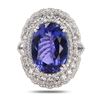 Image 2 : 12.78 ctw Tanzanite and 2.12 ctw Diamond Platinum Ring (GIA CERTIFIED)