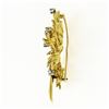 Image 5 : Vintage 18K Yellow Gold 0.65 ctw Diamond Detailed Textured Leaf Flower Brooch Pi