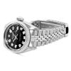 Image 9 : Rolex Ladies Stainless Steel Black Diamond Dial Fluted Bezel Date Watch