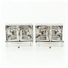 Image 3 : Men's Designer L&M 14k White Gold Fancy Oyster Bracelet Link Swivel Cufflinks