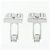Image 6 : Men's Designer L&M 14k White Gold Fancy Oyster Bracelet Link Swivel Cufflinks