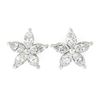 Image 1 : NEW Platinum 1.04 ctw Marquise Cut Prong Diamond Cluster Flower Stud Earrings