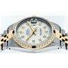 Image 9 : Rolex Mens Two Tone Silver And Sapphire Diamond 36MM Datejust Wristwatch