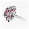 Image 8 : Vintage Platinum 6.90 ctw GIA Oval Pink Ceylon Sapphire Round Diamond Swirl Ring