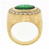 Image 8 : NEW 18k Gold 7.70 ctw GIA Oval Bezel Emerald & Diamond Hammered Wide Cocktail Ri
