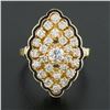 Image 2 : Vintage 14k Yellow Gold 1.12 ctw Round Diamond Black Enamel Navette Marquise Rin