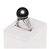 Image 3 : 13.50mm Black-Gray South Sea Pearl and 0.65 ctw Diamond Platinum Ring