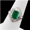 Image 3 : 2.50 ctw Emerald and 1.04 ctw Diamond Platinum Ring
