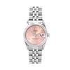 Image 2 : Rolex Ladies Stainless Steel Midsize 31MM Salmon Arabic Dial 18K Gold Fluted Bez