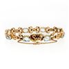 Image 2 : Vintage Retro 18K Gold 6.5" 9.0 ctw Oval Aquamarine Handmade Open Link Bracelet
