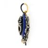 Image 4 : Antique Georgian 18k Gold Silver Diamond Royal Blue Enamel Laurel Wreath Pendant