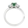 Image 8 : Jabal 18k White Gold 0.92 ctw Round Brilliant Emerald & Diamond Three 3 Stone Ri