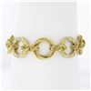 Image 1 : (2) Vintage 18k Gold Interlocking Textured Twisted Wire w/ Diamond Bracelet Set