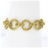 Image 2 : (2) Vintage 18k Gold Interlocking Textured Twisted Wire w/ Diamond Bracelet Set