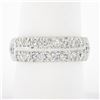 Image 1 : Vintage Platinum 1.0 ctw Dual Row Fishtail Pave Diamond Stack Wedding Band Ring