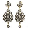 Image 1 : 1.31 ctw Silver and Gold Diamond Dangle Earrings