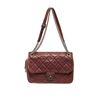 Image 1 : Chanel Burgundy Lambskin Chain Flap Shoulder Bag