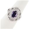 Image 1 : 2.18 ctw UNHEATED Pinkish Purple and 1.29 ctw Diamond Platinum Ring (GIA CERTIFI