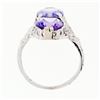 Image 7 : Antique Art Deco 14k White Gold Dual Purple Amethyst Etched Filigree Bypass Ring