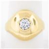 Image 1 : Unisex 18k Gold 0.73 ctw Round Bezel Diamond Polished Solitaire Dome Bombe Ring